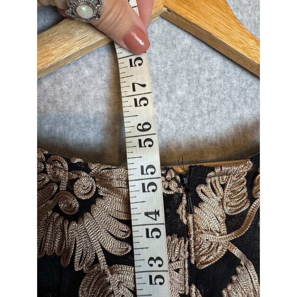 Alex Evenings Black and Gold Lace Maxi Dress - Picture 14 of 15